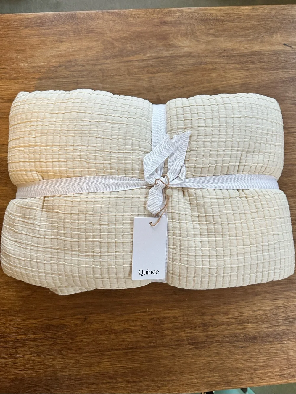 NWOT Quince King Cal King Ivory Ribbed Organic Cotton Coverlet No Shams